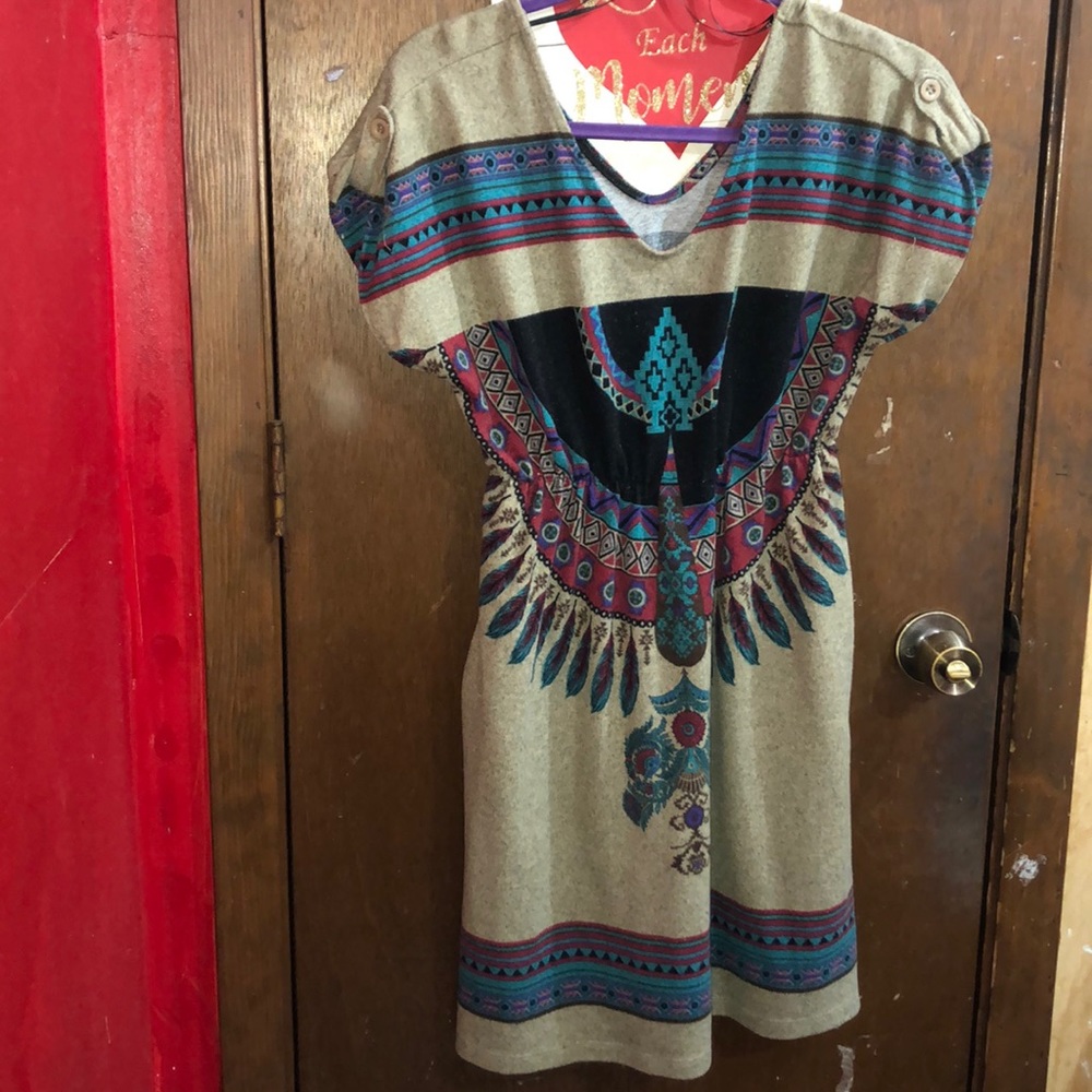 Native American Tribal Design Dress with pockets